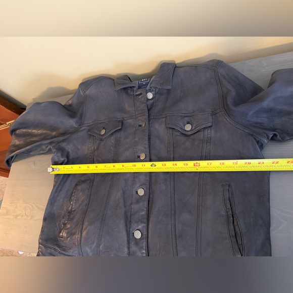 GAP Icon Leather Jacket In Indigo - Picture 7 of 10